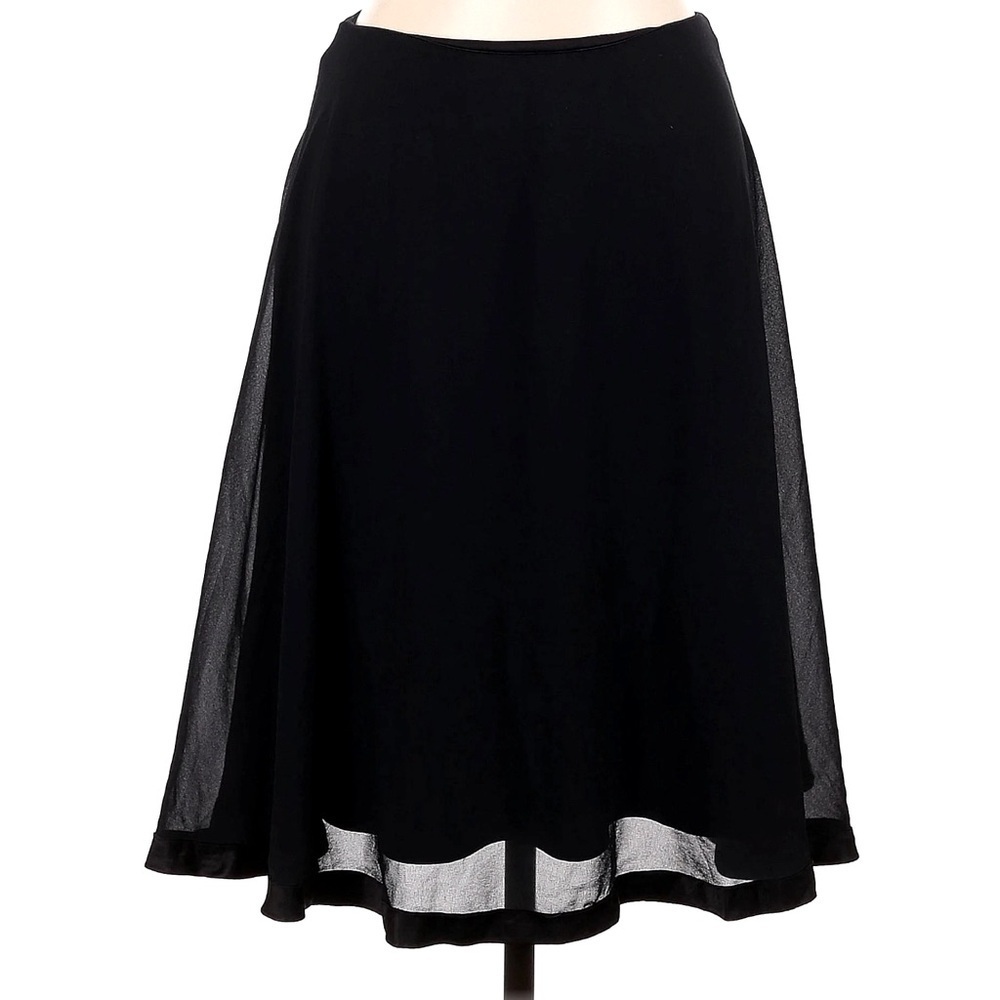 Patra Black Midi Zip Up Skirt